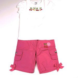NWT Gymboree Girl Cherry Bermuda Short & Cherry Tee 2 Piece Set Size 5